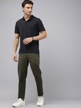 Men's Dark Olive Cotton Caribbean Slim Fit Printed 5 Pocket Cross Pocket Trouser